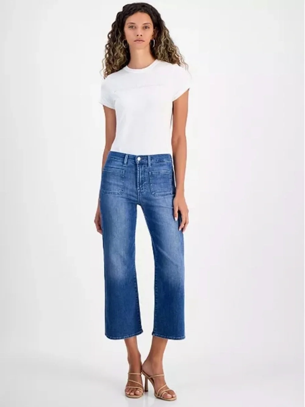 7 For All Mankind Alexa Cropped Jeans with Patch Pockets Size 24/25